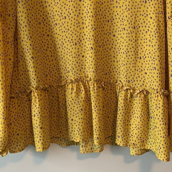 PLEIONE Boho Yellow & Lilac Long Sleeve Blouse Size Large - Picture 5 of 17